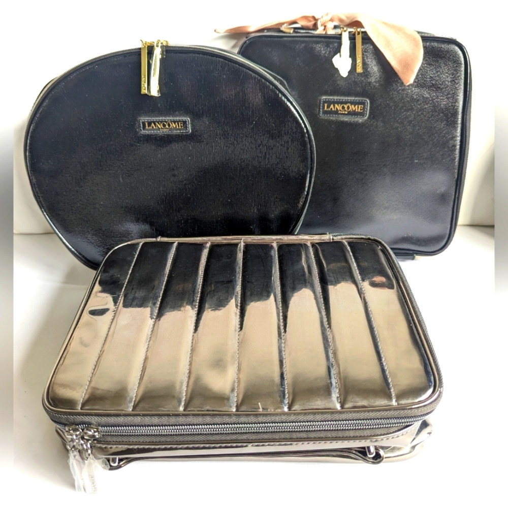 Lancome Toiletry Travel Large Cases 💅🏼 LOT Bundle 3 NEW & one gently pre-owned